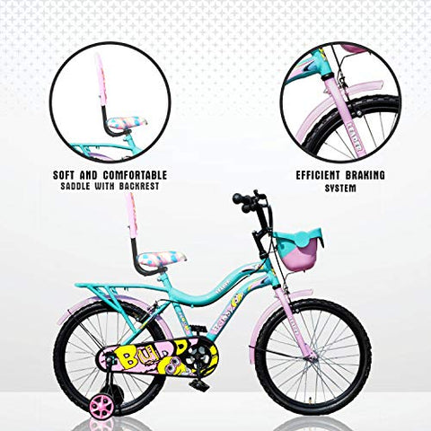 Image of Leader Kids Buddy 20T Inches Carbon steel Frame Cycle For Unisex (5 to 9 Years, Sea Green/Light Blue)