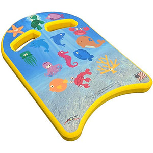 Aquamentor Junior Learn-to-Swim Kickboard (Sea Creatures (Yellow), Junior (11"x16.5"x1.5"))