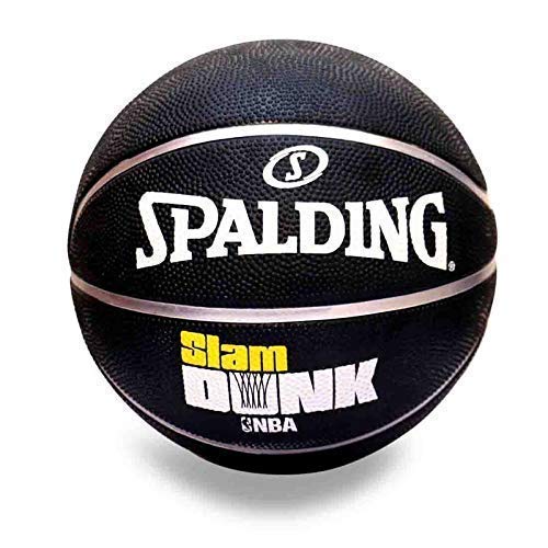 Spalding Slamdunk Rubber Basketball (Color: Black, Size: 5