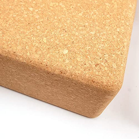 Image of The Yogis™ Cork Yoga Block [[ Set of -2]] Free Yoga Belt 9" x 5" x 3"