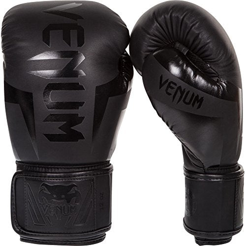 Venum US-VENUM-1392-14oz-Black Elite Boxing Gloves, Men's 14oz (Matte/Black)