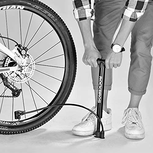 Amardeep cycles Rockbros Road Bike Tire Ball Inflator Pressure Air Pump for Car and Cycle Sports Ball Scooter Inflatable Furniture/Toys (Black, Small)