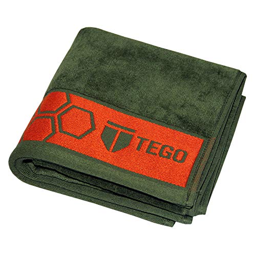 TEGO Anti-Microbial Sports Towel (Green and Red, 16x30 Inch)