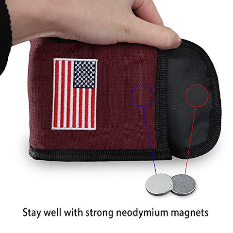 Image of Big Teeth Golf Rangefinder Case Magnetic Closure Carry Case USA Flag for Tectectec Callaway and Most of Brands (Red)