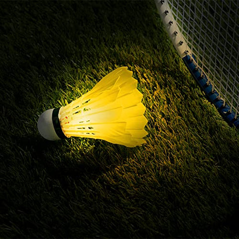Image of BLKWHT LED Badminton Shuttlecock Dark Night Glow Birdies Lighting For Outdoor & Indoor Sports Activities, 4-piece