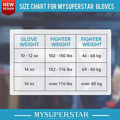Image of MYSUPERSTARBOXING Pro Boxing Fighting Bag Gloves for Training Sparring Mitts Muay Thai MMA UFC Kickboxing handwraps,Gift for Gym School Class,Punching Bag Gloves Gift for Man Women Kids