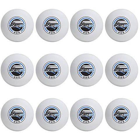 Image of Sportly® Table Tennis Ping Pong Balls, 3-Star 40mm Advanced Training Regulation Size Balls,-12 Pk- White
