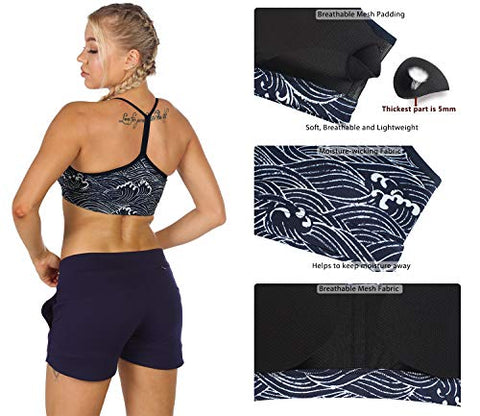 Image of icyzone Workout Sports Bras for Women - Running Fitness Exercise Yoga Bra, Athletic Activewear Tops (S, Spindrift)