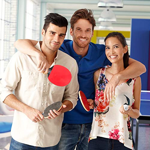 Synrgenic Table Tennis Paddle Set - 4 Professional Ping Pong Rackets, 8 Professional ITTF Game Balls, Foldable Scorecard, and Portable Cover Bag - Ergonomic Wooden Bats for Powerful Speed and Spin