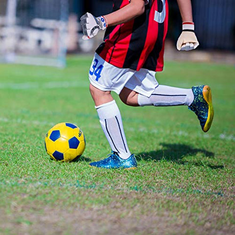 Sportout Kids Goalkeeper Gloves, Soccer Gloves with Double Wrist Protection and Non-Slip Wear Resistant Latex Material to Give Protection to Prevent Injuries. (Astronaut-White, 7)
