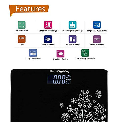Image of QUARK MART- India Heavy Thick Tempered Glass Lcd Display Weighing Machine Digital, Weight Machine For Human Body Digital Weighing Scale, Weight Scale