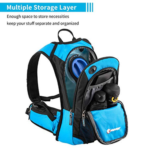 Image of Miracol Hydration Backpack with 2L Water Bladder, Thermal Insulation Pack Keeps Liquid Cool up to 4 Hours, Prefect Outdoor Gear for Skiing, Running, Hiking, Cycling (Blue)