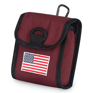 Big Teeth Golf Rangefinder Case Magnetic Closure Carry Case USA Flag for Tectectec Callaway and Most of Brands (Red)