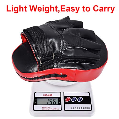 TLBTEK 2PCS Curved Punching Mitts Boxing Pads Hand Target Boxing Pads Gloves Training Focus Pads Kickboxing Muay Thai MMA Martial Art UFC Punch Mitts for Kids,Men & Women