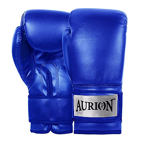 Boxing Pads Focus Curved Maya Hide Leather Hook and Jab Target Hand Pads Great for MMA,Kickboxing, Martial Arts, Karate Training, Strike Shield (Blue-Combo (Focus Pad + Boxing Glove+Boxing Hand wrap)