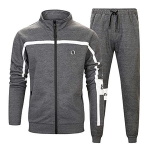 MANTORS Men's Full Zip Tracksuit Set Casual Jogging Athletic Sweat Suits 29Gray M