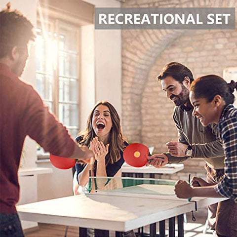 Image of Number-one Ping Pong Set Portable Table Tennis Set Ping-Pong Game Pingpong Racket Set for Table Tennis Training with 4 Table Tennis Bats/Rackets/Paddles, 8 Ping-Pong Balls, 1 Retractable Table Tennis