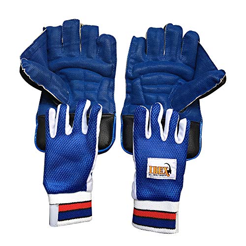JetFire Ibex College Men's Wicket Keeping Gloves and Inner Gloves Combo (Blue)