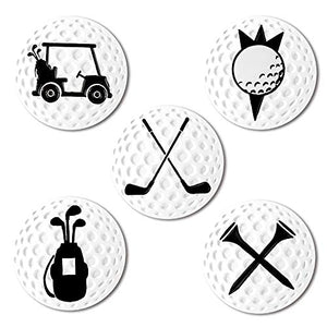 Myartte Creative Golf Ball Marker Soft Enamel Golf Markers Fit with Golf Hat Clip Golf Divot Tool 24.4MM Assorted 5 Pcs (Golf Club)