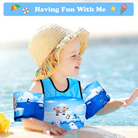 Image of Puddle Beach Jumper, Jurmikey Toddler Swim Vest Jacket for 30-66 Pounds Boys & Girls, Children’s Training Jumper for Beach/ Pool/See (Beiji)