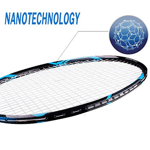 Image of Senston - 2 Player 100% Graphite Badminton Racquets Set - Includes 1 Badminton Bag / 2 Rackets / 2 Grips (White + Black)