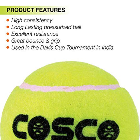 Image of Cosco All Court Tennis Ball, Pack of 3 (11004)+Cosco 13013 Dribble Basket Ball, Size 7 (Orange)