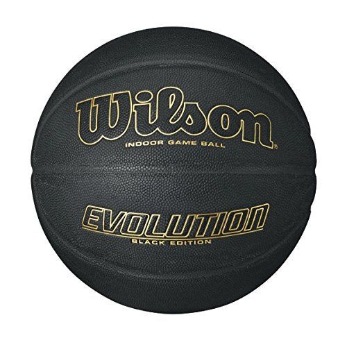 Wilson Evolution Black Edition Official Composite Basketball, 29.5, Black/Gold