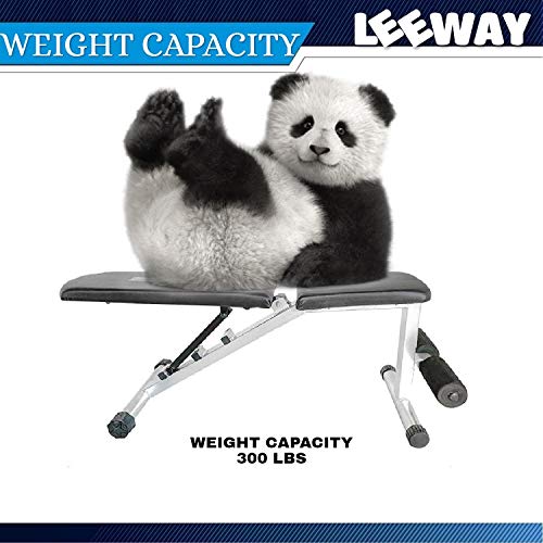 National Bodyline Heavy Duty Gym Training Adjustable Incline Decline Flat Weight Multi Bench Full Body Workout Machine (Silver, 300 Lbs)