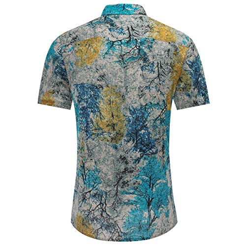 Men's Floral 2 Piece Tracksuit Short Sleeve Top and Shorts
