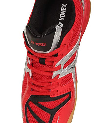 Image of YONEX AE 10 Non Marking Badminton Shoes, UK 7.5 (Bright Red/Silver)