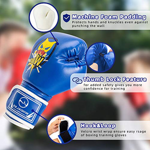 Image of WIIDALSS Kids Boxing Gloves, PU Kids Sparring Training Boxing Gloves