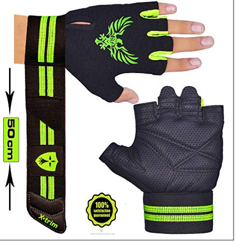 Image of Xtrim Macho Unisex Leather Workout Gloves (Black,Medium)
