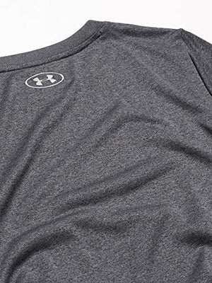 Under Armour Women's Tech T-Shirt, Carbon Heather/Metallic Silver, Large