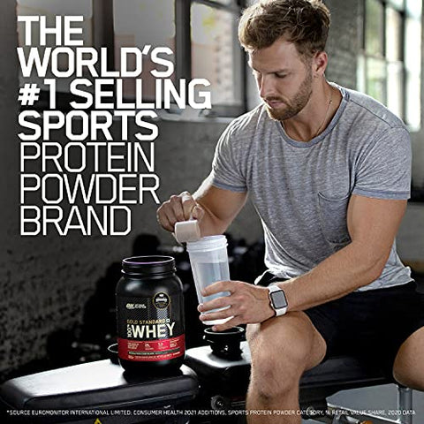 Image of Optimum Nutrition (ON) Gold Standard 100% Whey Protein Powder 2 lbs, 907 g (Double Rich Chocolate), for Muscle Support & Recovery, Vegetarian - Primary Source Whey Isolate