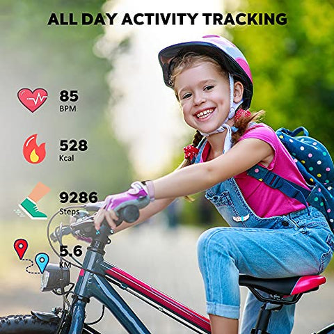 Image of Poryoo Fitness Tracker Watch for Kids Girls Boys Teens, Waterproof Activity Tracker with Pedometer, Calories Counter, Heart Rate, Sleep Monitor, Alarm Clock, Great Kids Gift