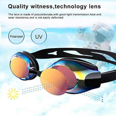 Image of DEFUNX Shortsighted Swimming Goggles,UV Protection Swim Goggles with Prescription Lenses Leak-Proof Anti-Fog Myopia Goggles