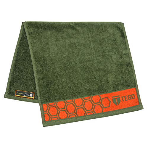 TEGO Anti-Microbial Sports Towel (Green and Red, 16x30 Inches)