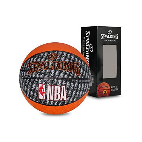 Image of Spalding NBA Rubber Basketball, Size 3 (Orange, Black)