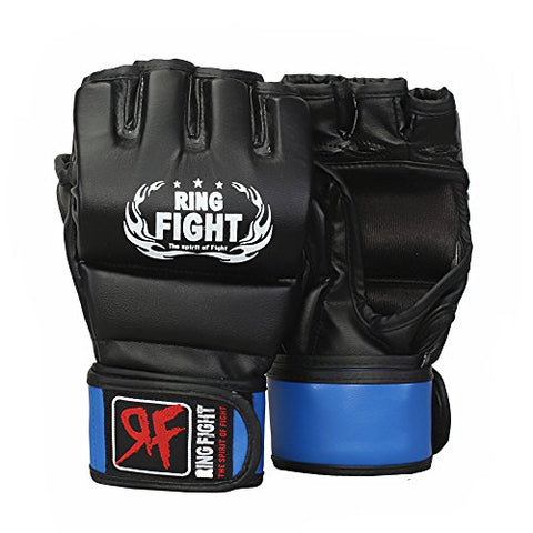 Image of Ceela Sports RF-GGTP-BS/M MMA Gloves, Small/Medium (Black/Blue)