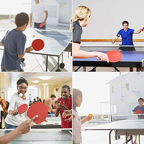 Image of FBSPORT Ping Pong Paddle Set, Portable Table Tennis Set with Retractable Net, 2 Rackets, 6 Balls and Carry Bag for Children Adult Indoor/Outdoor Games, Black