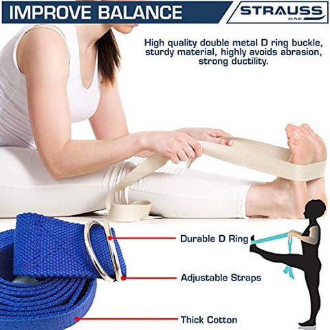 Image of Strauss Yoga Belt, 8 Feet, (Blue)