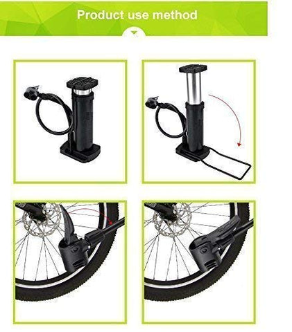 Image of FILYT Portable Mini Bike Pump/Cycle Pump Foot Activated with Pressure Gauge Floor Bicycle Pump & Cycle Pump Bicycle Tire Pump for Road and Mountain Bikes Mat for Kitchen