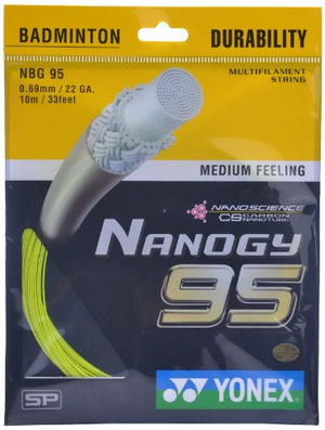 Yonex Nanogy 95 Badminton Strings, 0.69mm (Flash Yellow)