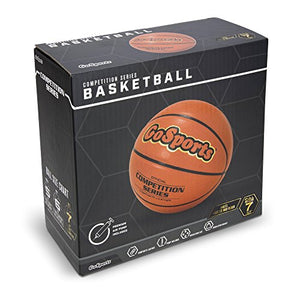 GoSports Indoor/Outdoor Synthetic Leather Competition Basketball with Pump - Size 7
