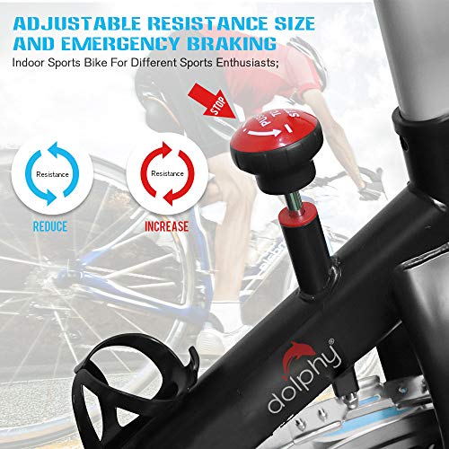 DOLPHY Acrylonitrile Butadiene Styrene Exercise Spin Bike, Red & Black