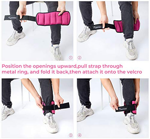 Image of Ankle Weights,0.45-1.8Kg Adjustable Ankle Weights Wrist Straps，0.23-0.9Kg for Each,0.45-1.8Kg for 2 Pack，Ideal for Fitness, Walking, Running, Jogging, Exercise,Gym,Workout,Men&Women,Kids