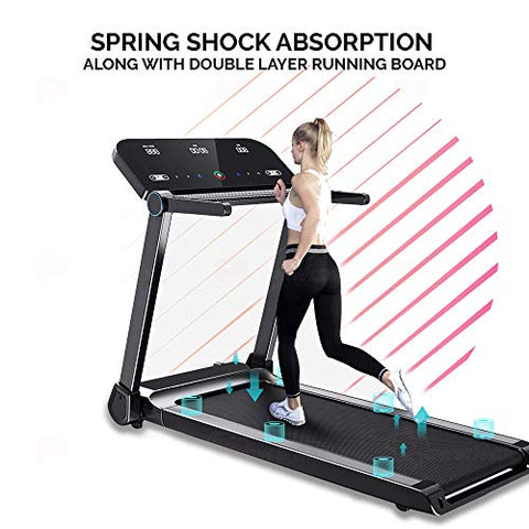 Image of PowerMax Fitness TD-N1 (4HP) Motorised Treadmill for Home [Speed:12kmph, Max User Weight:90kg, Foldable, 12 Workout Programs, Spax App] Free Installation Assistance & Demo - 3 Year Motor Warranty