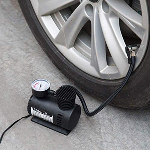 LNT Mini Compact Portable Car Bike Tyre Air Pump Compressor | DC 12V Electric Tyre Inflator 250-300 PSI Air Pump for Tubeless Tyre, Bicycle, Motorcycles, Basket Ball, Football