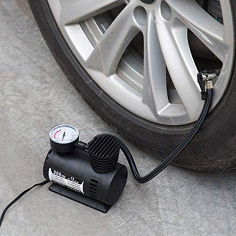 Image of LNT Mini Compact Portable Car Bike Tyre Air Pump Compressor | DC 12V Electric Tyre Inflator 250-300 PSI Air Pump for Tubeless Tyre, Bicycle, Motorcycles, Basket Ball, Football