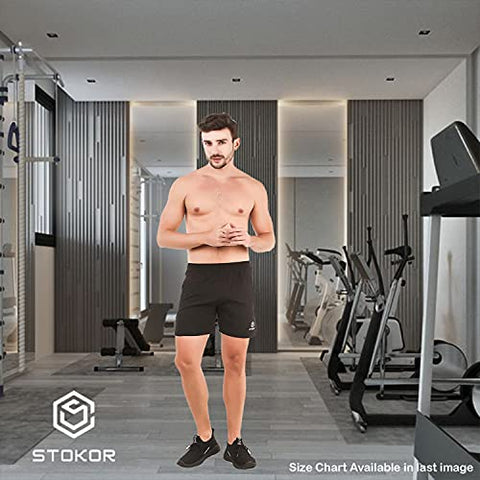 Image of STOKOR Athleisure Men's Regular Fit Sports Shorts | Quick Dry Technology | (Large, Black)